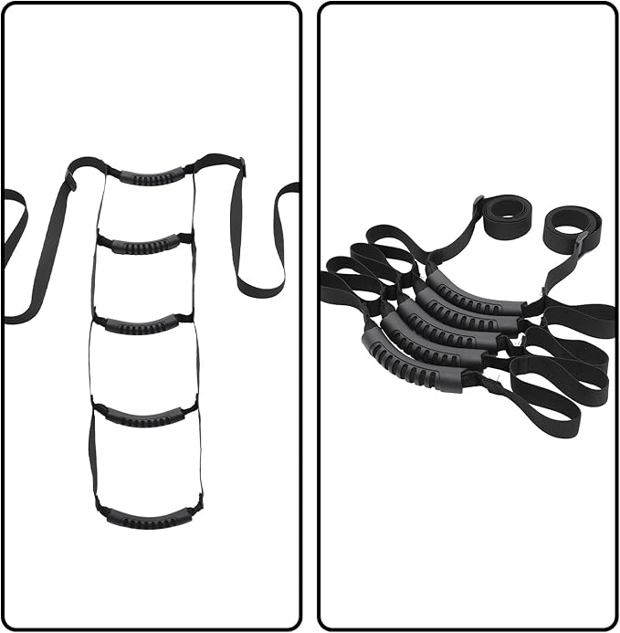Adjustable Elderly Bed Ladder Pull Up Strap for Seniors and Disabled People, Four-Layer Assist Rope for Bed Climbing and Sit-Up Support, Elderly Mobility Aid for Bedroom Use