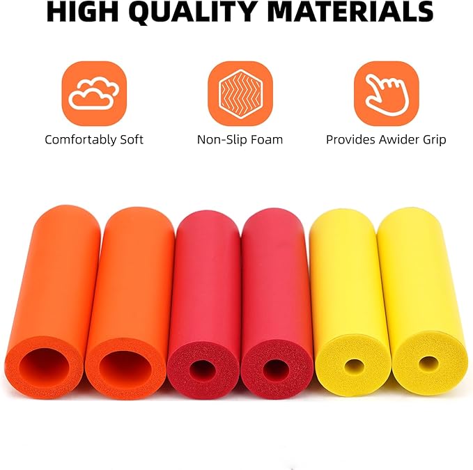 Foam Grip Tubing, Foam Tubes Grip Aid for Utensils, Adaptive Utensil Cutlery Padding Grip Handle for Disabled, Elderly, Arthritic and Handicapped (Straight Shaped)