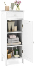 GLACER Floor Storage Cabinet, Multifunctional Bathroom Storage Cabinet with 2 Adjustable Shelves, Ideal for Bathroom, Living Room, 14 x 12 x 34.5 inches (White)