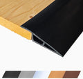 1/2" to 3/5" Height Threshold Ramp - Rubber Threshold, Floor Transition Strip, Wheelchair Ramp, Door Strip, Carpet to Tile Strip (Black, 40 inches)