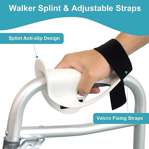 Right Walker Hand Support with Dual Anti-Slip Straps – Comfortable Splint for Elderly & Limited Hand Mobility Users, Easy to Use at Home/Outdoor