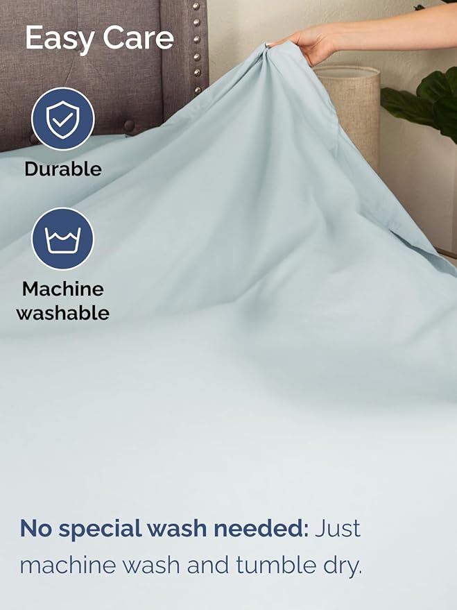 Extra Deep Cal King Sheet Set - 6 Piece Breathable and Cooling Sheets - Hotel Luxury Bed Sheets Set - Easy Fit - Soft, Wrinkle Free and Comfy Sheets Set - Ice Blue Sheet Set with Extra Deep Pockets