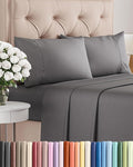 Twin XL 4 Piece Sheet Set - Cooling & Breathable Bed Sheets - Hotel Luxury Bed Sheets for Women, Men, Kids & Teens - Bedding w/Deep Pockets & Easy Fit - Soft & Wrinkle Free - Twin XL Dark Grey Sheets