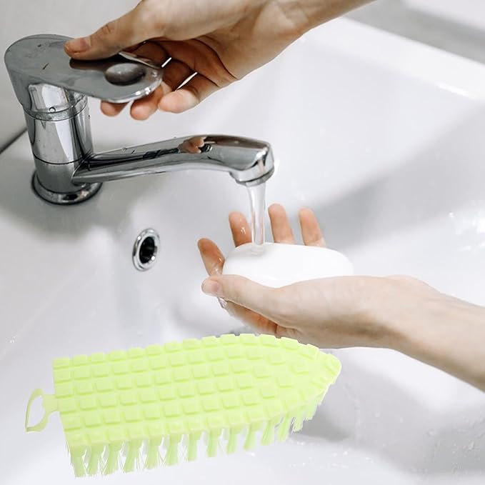 Small Sink Scrub Brush with Soft Bristles for Kitchen and Bathroom Cleaning Compact Multi-Purpose Scouring Tool for Corners Vents and Surfaces Lightweight and Cleaning Random Color