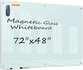 KIZZBY Glass Dry Erase White Board - Magnetic Boards for Wall, 72"x48" Large Frameless Whiteboard for Office, Home & School