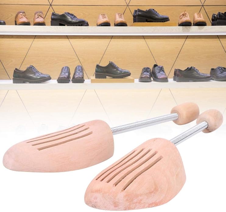 Pssopp 2Pcs Wood Shoes Tree, Shoe Stretcher Spring Anti Deformation Expanding Shoes Tree Shoe Shaper for Men Women(35 36)