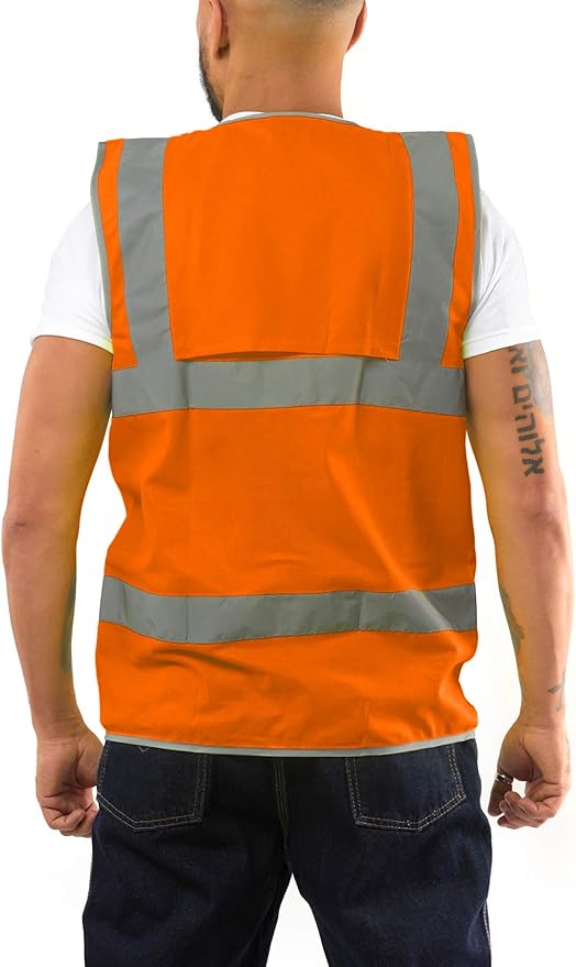 Kolossus Safety Vest For Men - High Visibility Reflective Vest - Chalecos Reflectantes de Seguridad - Yellow - Orange