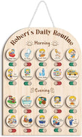 Personalized Wooden Daily Routine Chart 11x17", Visual Schedule, Routine Chart for Toddlers, Morning Bedtime Routine Chart for Toddlers (05)