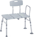 HOMLAND Tub Transfer Bench for Bathtub, FSA/HSA Eligible 400 lbs Heavy Duty Shower Chair with Backrest, Slip-Resistant Feet, Height Adjustable Shower Bench Shower Seat for Elderly and Disabled
