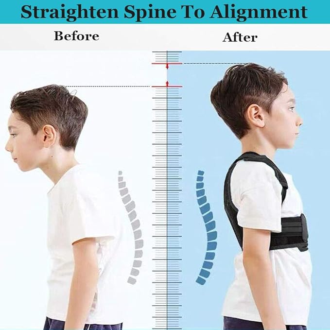 Lexniush Professional Posture Corrector for Kids and Teens, Effective Upper Back Posture Brace for Teenagers Boys Girls Spinal Support to Improves Slouch, Prevent Humpback, Relieve Back Pain
