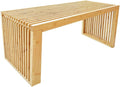 Versatile Wooden Slatted Bench - Sleek Modern Design for Dining, Entryway, Bedroom - Indoor Use with Storage Capability for Home, Kitchen, Bathroom & Beyond (Natural)