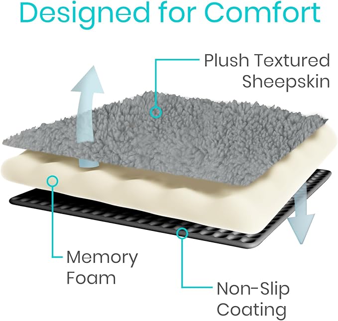 Vive Wheelchair Armrest Covers (Pair) - Memory Foam Sheepskin Accessories Pads for Transport Electric Wheel Chair Arm Rests - for Adults, Seniors, Handicapped - Soft Support Cushion for Mobility Aids