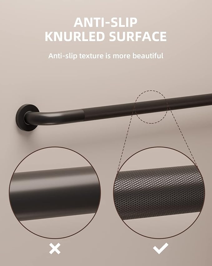 2 Pack 36 Inch Anti Slip Shower Grab Bar Oil Rubbed Black 1.25" Diameter,Munzong Bathroom Grab Bar, Knurled Bathroom Balance Bar,Safety Hand Rail Support Handicap Elderly Senior Assist Bath Handle