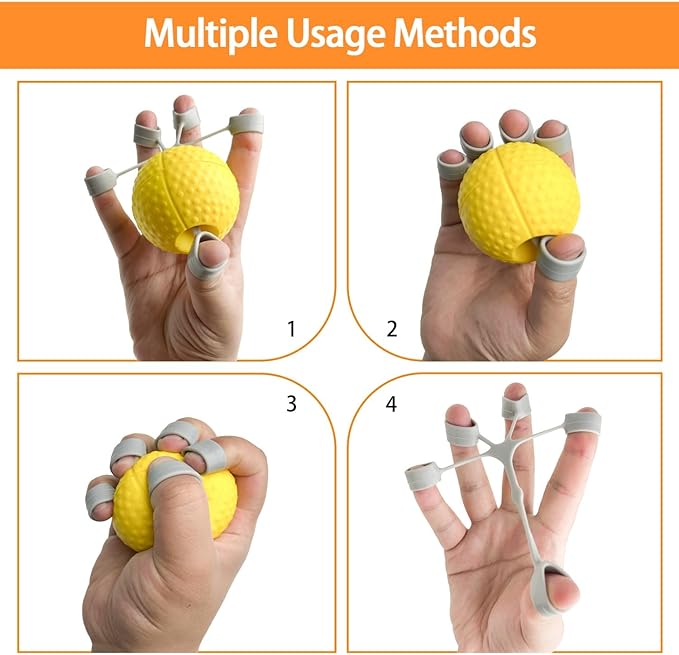 Hand Exercise Ball Squeeze Balls for Hand Therapy Finger Extension Exerciser Finger and Wrist Strengthener, Hand Grip Strengthener for Elderly, Weak Hand, Arthritis, Stroke, Carpal Tunnel