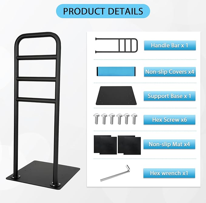 Chair & Couch Stand Assist bar, Heavy Duty Stand Assist Rail with Non-Slip Covers, Four Heights Assist Bar for Seniors, Pregnant, Adults and Other Relied On Persons
