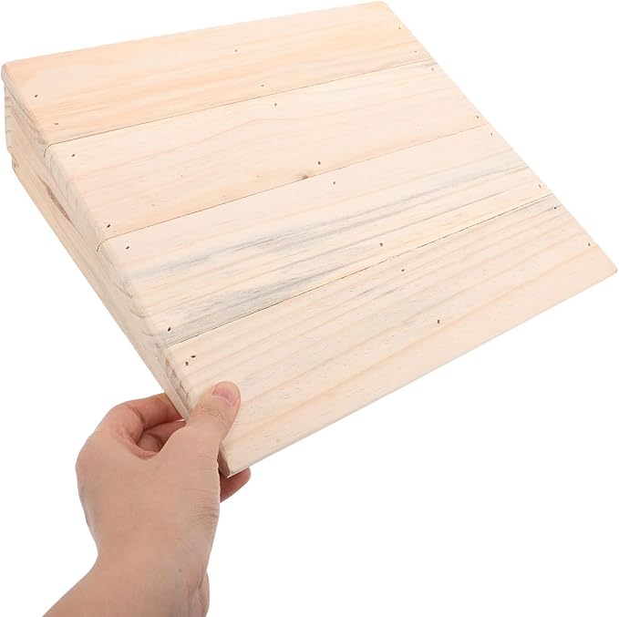 Solid Wood Threshold Slope Pad 25.8X30X7Cm for Wheelchairs and Scooters, Sturdy Entry Step Aid for Home Doorways and Driveways, Non-Slip Curb Climbing Assistance for Mobility