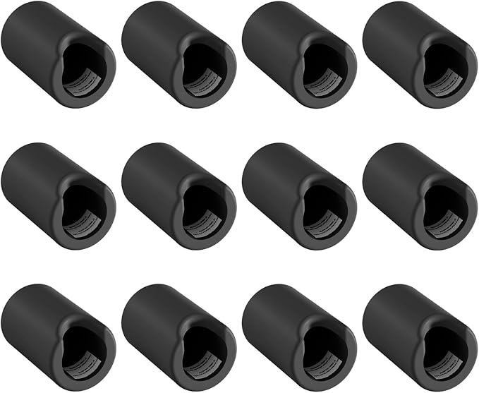 12 Pack Anti-Collision Corner Drawer Bumpers, Silicone Protector for Cabinet Handle, Silicone Cabinet Pull Covers (Black)