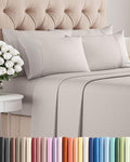 Full 6 Piece Sheet Set - Cooling & Breathable Bed Sheets - Hotel Luxury Bed Sheets for Women, Men, Kids & Teens - Bedding with Deep Pockets & Easy Fit - Soft and Wrinkle Free - Full Light Grey Sheets