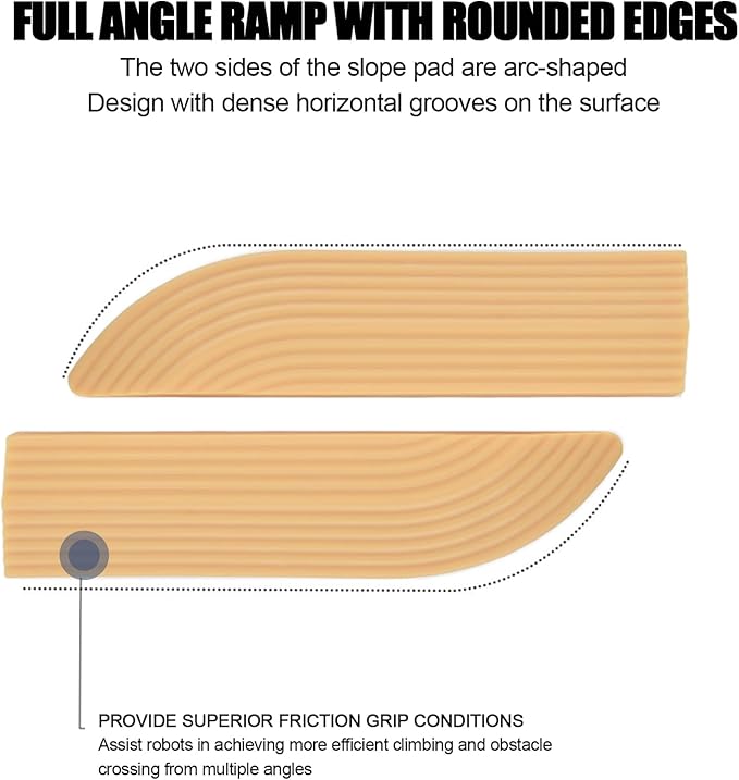 Universal Rubber Wheelchair Ramp for Doorways, Thresholds, Stairs, Bathroom, 4 Pack, Cream
