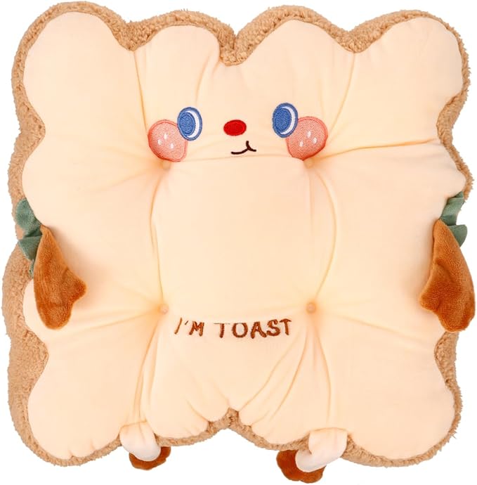 Zerodeko Cute Plush Desk Chair Cushion for Office Dining Square Seat Pad with Cartoon Wear Resistant Support for Long Sitting Comfort Multipurpose Cushion for Home Office Car Use