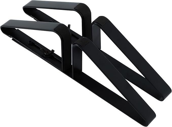 Support Feet for Pet Gate (Updated Version), Pet Gate Metal Support Feet Set of 2 for Extra Wide Foldable Dog Gates, Easy to Install, A Pair of Safety Fence Feet for Wooden Dog Gate, Black
