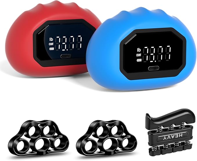 Funny Palm Grip Strength Tester Trainer - Strength Dynamometer Rechargeable Hand Exercising Device for Hand and Finger Grip Tester with Finger Exerciser Stretcher Workout Equipment