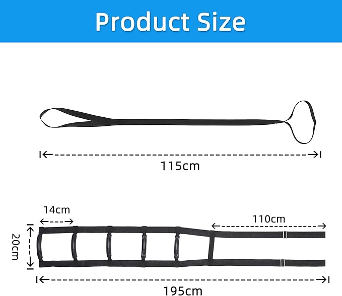 JFMkaer Bed Ladder Assist, Adjustable Bed Ladder Straps with Handles, 6 Handle Bed Ladder Straps Pull Up Assist Device for Elderly Patient Safety and Stability