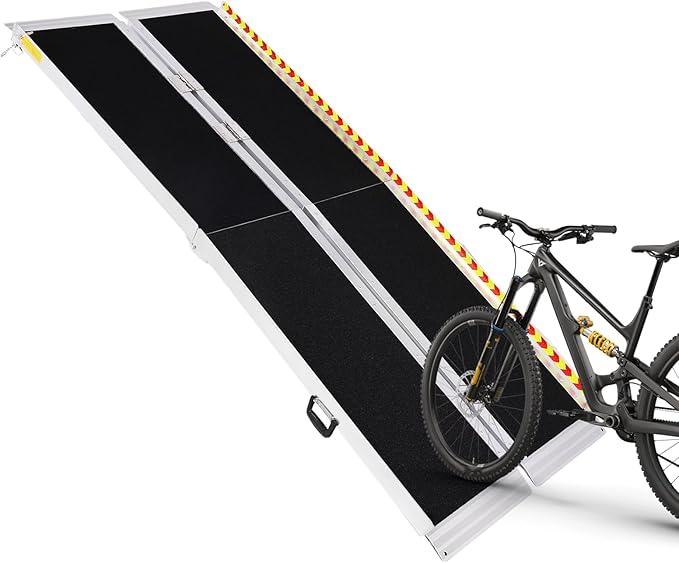 Generic Portable Wheelchair Ramp Aluminum Folding Door Threshold Wheelchair Ramp Threshold Ramp for Home Steps Stairs Entry Threshold Doorways