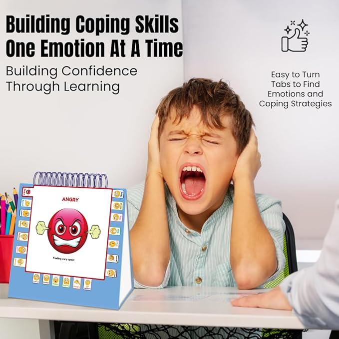 Thought-Spot I Know What to Do Flipbook | Emotions Wheel & Feelings Chart | Emotional Regulation Tool for Home, Class, or Calm Down Corner | Helps Kids Learn Coping Skills | Autism Must-Have
