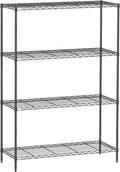 4-Tier Storage Shelves 35.4" L x 13.3" W x 53.7" H Metal Garage Shelves Standing Storage Shelf Adjustable Layer Racks with Steel Frame Suitable for Kitchen, Garage or Commercial Use (Black)