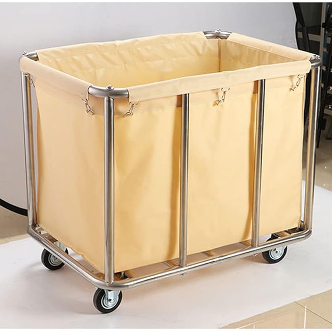 Commercial Laundry Cart with Wheels 330lb Industrial 12 Bushel Laundry Hamper Sorters Heavy Duty Large Waterproof Laundry Basket For Home Organizer and Storage