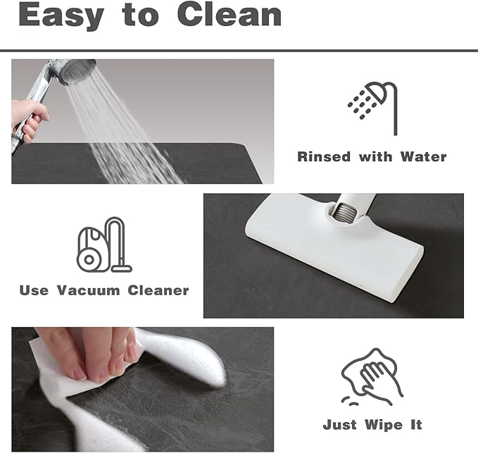 Bath Mat, Bathroom Rugs Non Slip Washable Thin Absorbent Quick Dry Bath Mat Fits Under Door Bathroom Floor Mat Perfect for Bath, Shower, or Sink 24"x36" Dark Grey