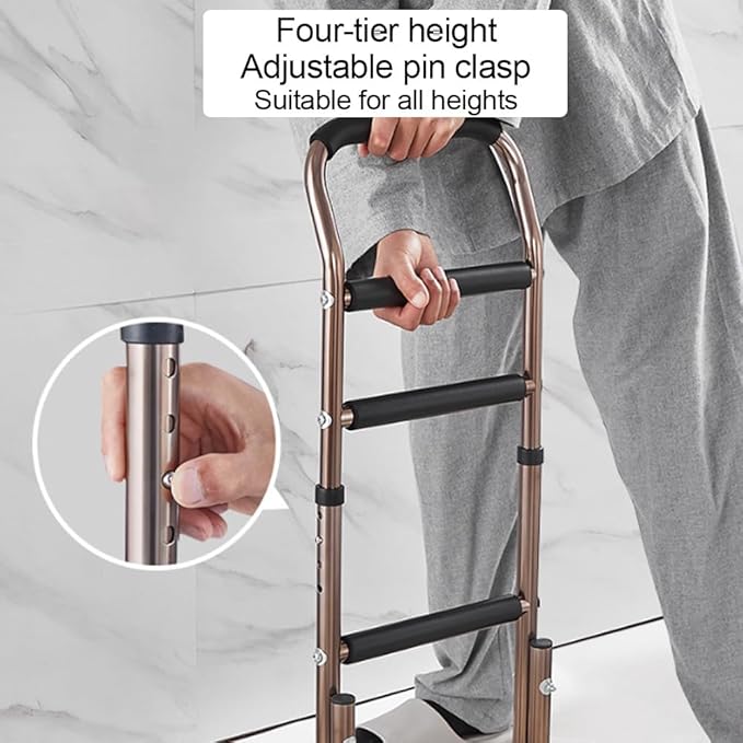 Portable Chair Assist with Sturdy Base, Adjustable Height Mobility Aids, Multifunctional Sit to Stand Lift with Soft Cover, Toilet Stand Up Assist for Seniors