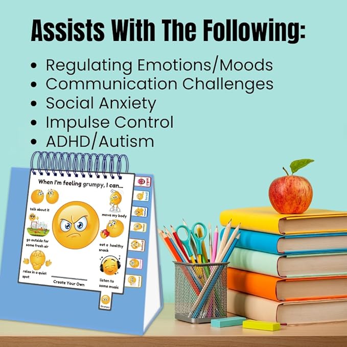 Thought-Spot I Know What to Do Flipbook | Emotions Wheel & Feelings Chart | Emotional Regulation Tool for Home, Class, or Calm Down Corner | Helps Kids Learn Coping Skills | Autism Must-Have