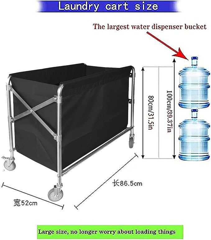 Industrial Laundry Cart with Wheel 12 Bushel (400l) Commercial Collapsible Laundry Hamper Large Heavy Duty Rolling Laundry Basket Waterproof Laundry Trucks for Home Organizer Storage