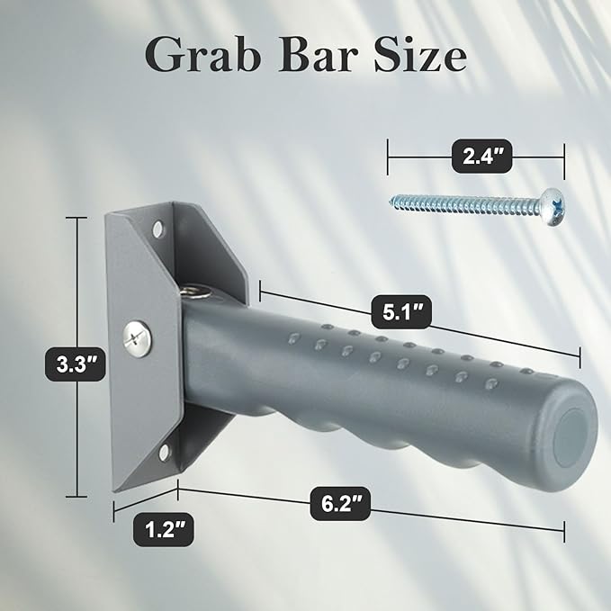 Flip Up Grab Bars for Doorway Stairs for Seniors Elderly, Garage Door Handles Stair Assistance for Elderly, Flip up Doors Grab Bar Not in The Way, Keep Steadily (Gray)
