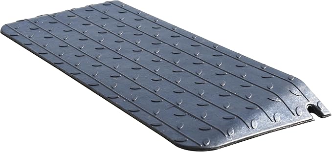 OrangeStar Rubber Threshold Ramp for Doorways, 2.5" Rise Non-Slip Wheelchair Ramp, 33000lbs Load Capacity, Rubber Curb Ramp for Wheelchair, Scooter, Black