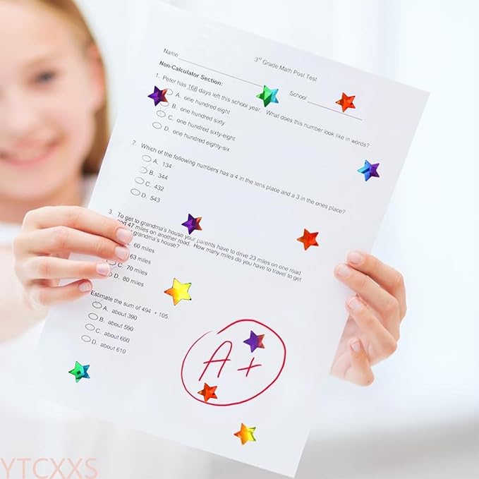 2400 Pcs Star Stickers for Kids Reward Holographic Star Stickers Reward for Behavior Chart School Classroom Teacher Supplies 0.6inch School Supplies for Classroom