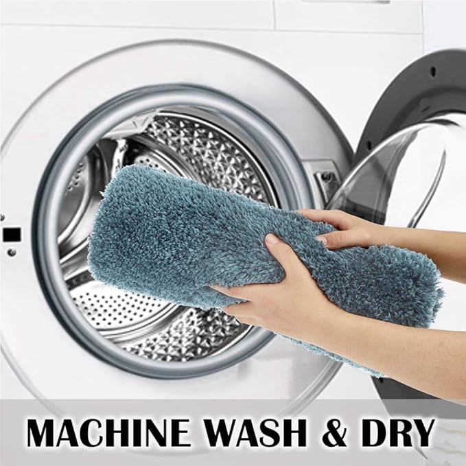 Suchtale Extra Soft & Absorbent Shaggy Bath Mat (24 x 60, Slate) - Machine Washable Microfiber, Non-Slip, Luxury Floor Mat