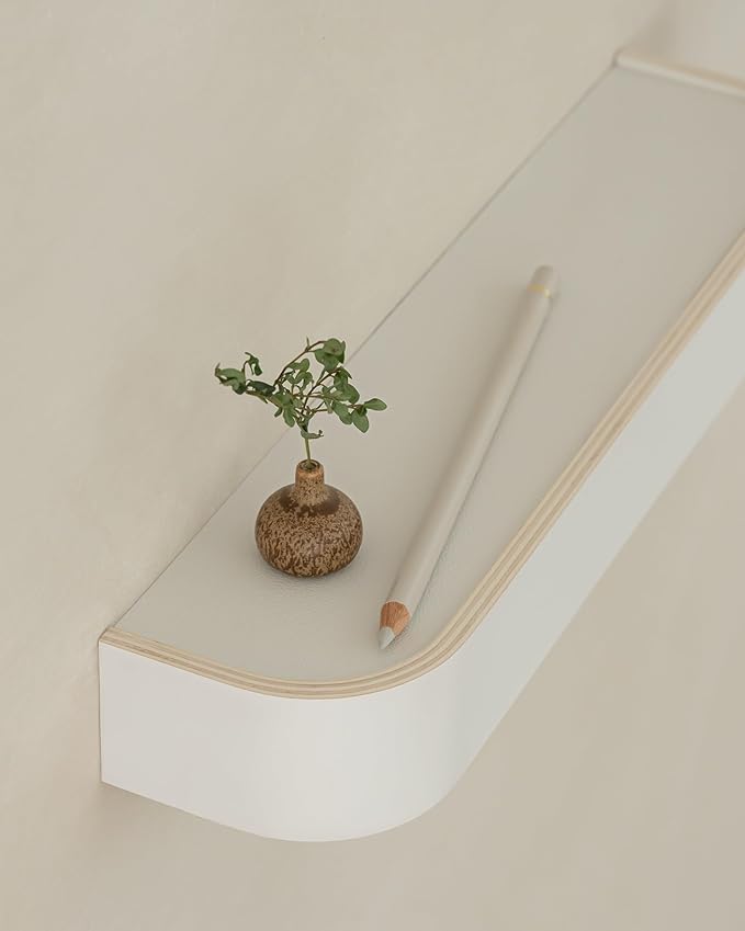 Kazai. Key Holder 'Toke' | Minimalist Key Hook Design from Berlin | Modern Key Holder Wall Mount with Wooden Shelf | Key Rack for Wall as Entryway Organizer | White
