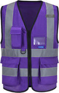 A-SAFETY Purple safety vest for women with pocket