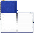 POPRUN 2026 Planner Weekly Notebook Calendar (Jan-Dec), Large Size 8.5'' x 10.5'' - Agenda 2026 Appointment Book with Monthly Tabs, Inner Pocket, Spiral Soft Cover, 100 GSM - Royal Blue