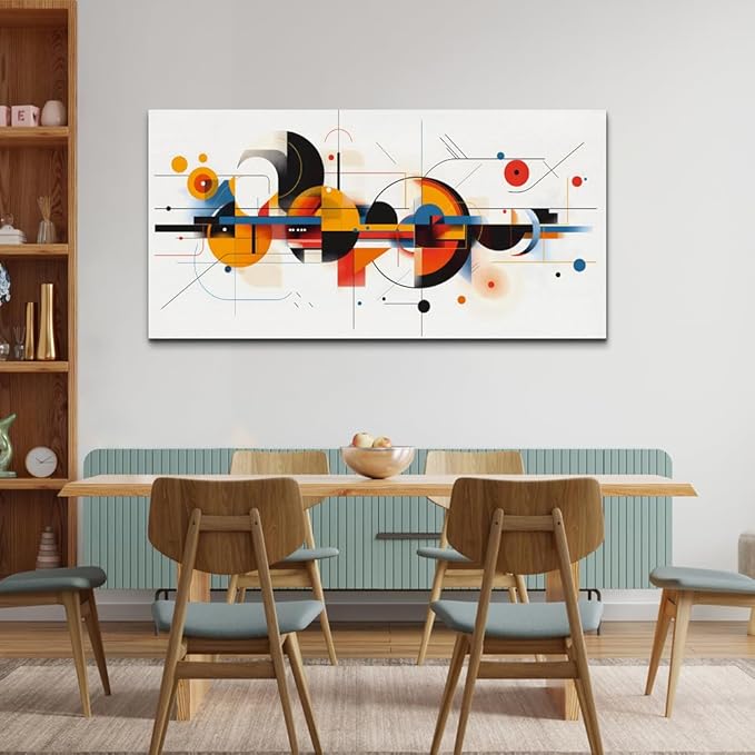 MHARTK66 Framed Wall Art for Living Room, Bright Modern Large Canvas Prints Paintings Artwork for Walls, Colorful Minimalist Abstract Pictures for Hallway Stair Bedroom Office Wall Decor 30x60 In