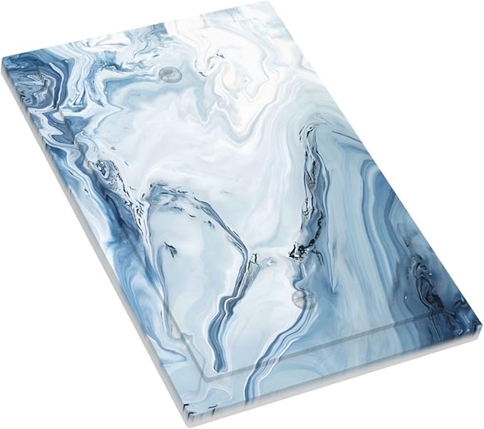 Light Blue Marble Texture Abstract Print Light Switch Cover Plate 1 Gang No Device Blank Electrical Wall Plates Faceplate Decorative Switch Plate Covers for Bathroom Kitchen Home Decor