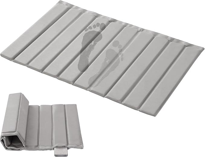 Stone Bath Mats for Bathroom, Super Absorbent Diatomaceous Earth Bath Mat Comfort PU Leather Finish, Quick Dry Non-Slip Easy to Clean,Removable & Foldable Stone Dish Drying Mat Kitchen 24x16