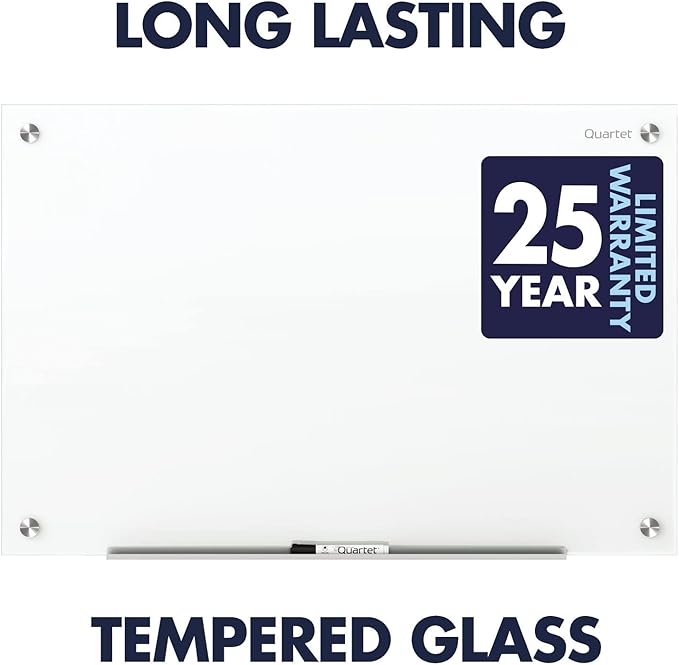 Quartet Dry Erase Board, Magnetic Whiteboard 6' x 4', Glass Board for Wall, Infinity, Brilliance White (G27248W)