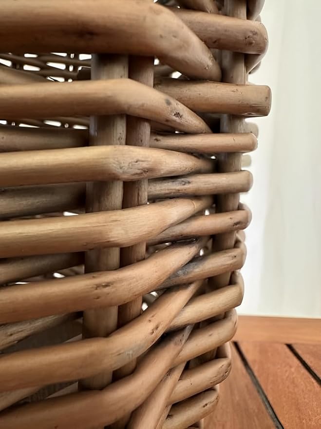 PFLife: Wicker Umbrella Stand Indoor, Umbrella Holder for Entryway, Natural & Handmade Rattan Umbrella Stand for Storing Umbrellas, Walking Sticks & Walking Canes, Drip Tray, Mudroom