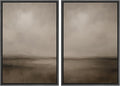 MUDECOR Framed Canvas Print Wall Art Abstract Brown and Taupe Modern Minimalist Misty Landscape Illustrations Modern Art Decorative Bohemian for Living Room, Bedroom, Office - 24"x36"x2 Black