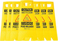 SIMPLI-MAGIC 24" Height Wet Floor Caution Signs, 6 Pack – Double-Sided, Bilingual & Foldable Safety Warning Sign – Commercial Grade, Yellow