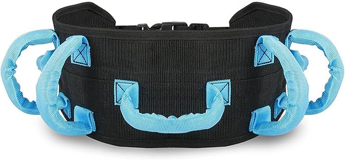 Transfer and Walking Gait Belt, Rehabilitation Assistive Device Safety Gait Belt with 7 Handles, Stroke Patients Standing Walking Recovery Training Belt